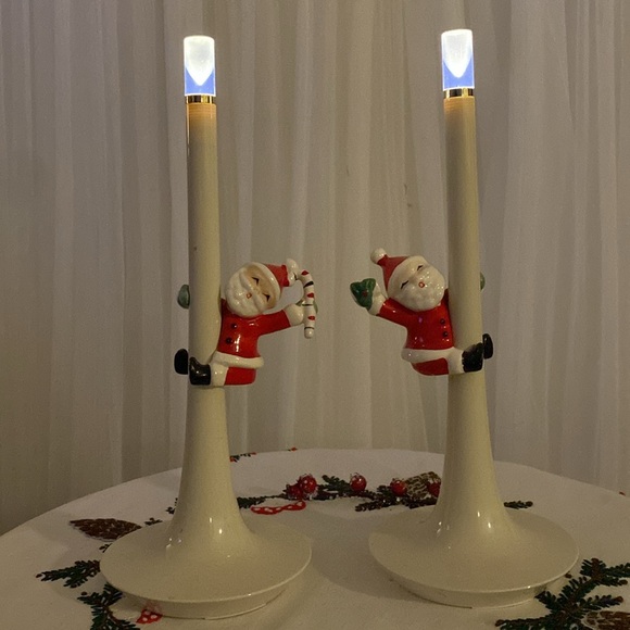 RARE! Vintage 1957’s NAPCO Japan Kitsch Santa’s candle climber  figurines! - Picture 16 of 16